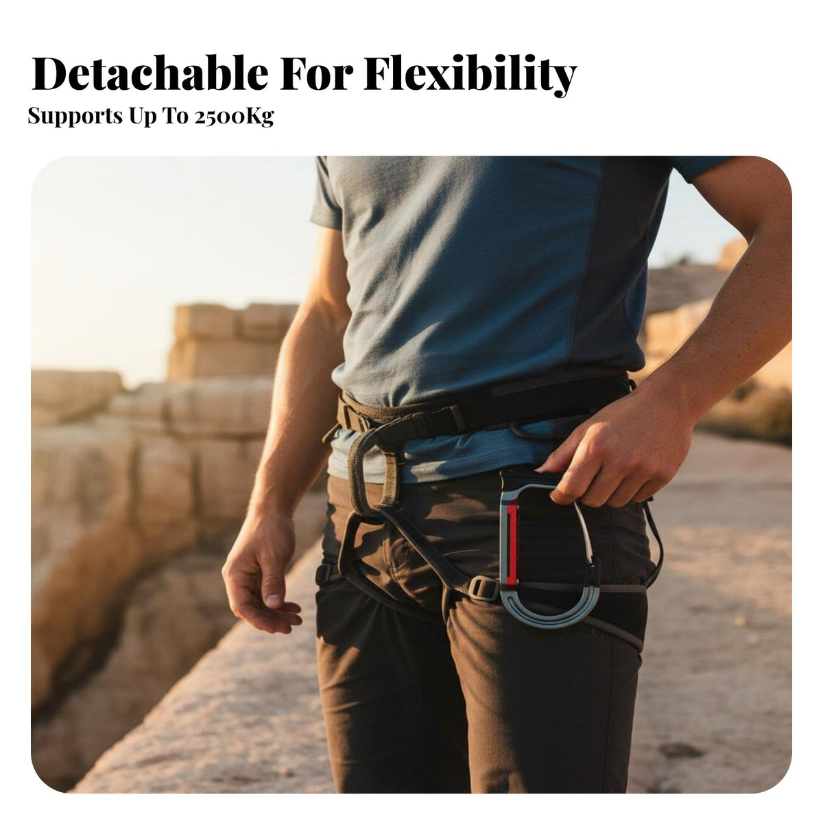 High-Strength Aluminum Alloy Detachable Harness Gear Hook Lightweight Work Safety Belt Equipment Rack Multi-Functional Climbing Tool Holder Single-Handed-Hand Operation for Climbers, Rescue Personnel, Outdoor Enthusiasts, Mountaineering, Facade Cleaning
