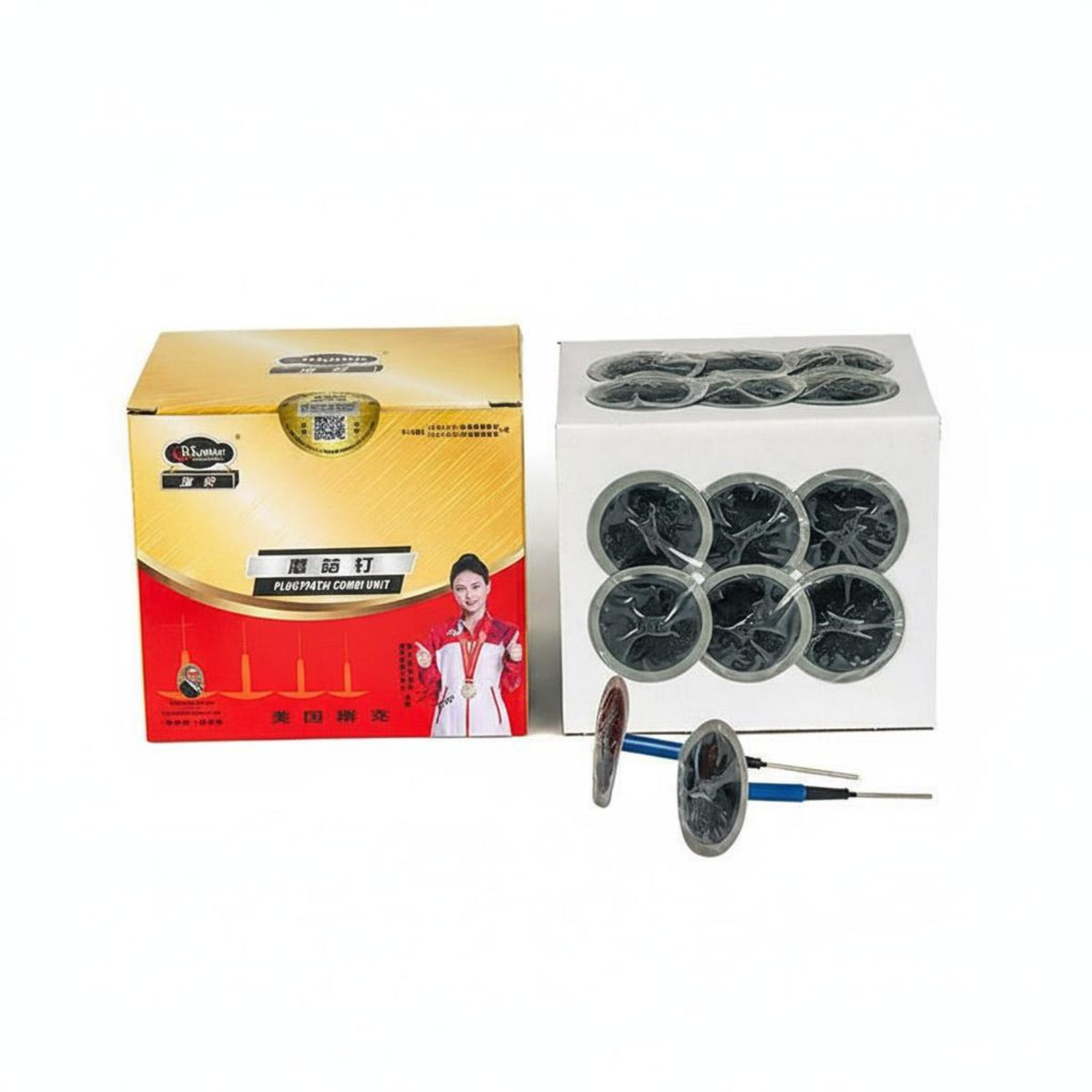 24 Pieces Permanent Solution Umbrella-Style Tire Plug Easy to Use Umbrella-Style Plug Tire Repair Kit Portable for Car Owners, Drivers