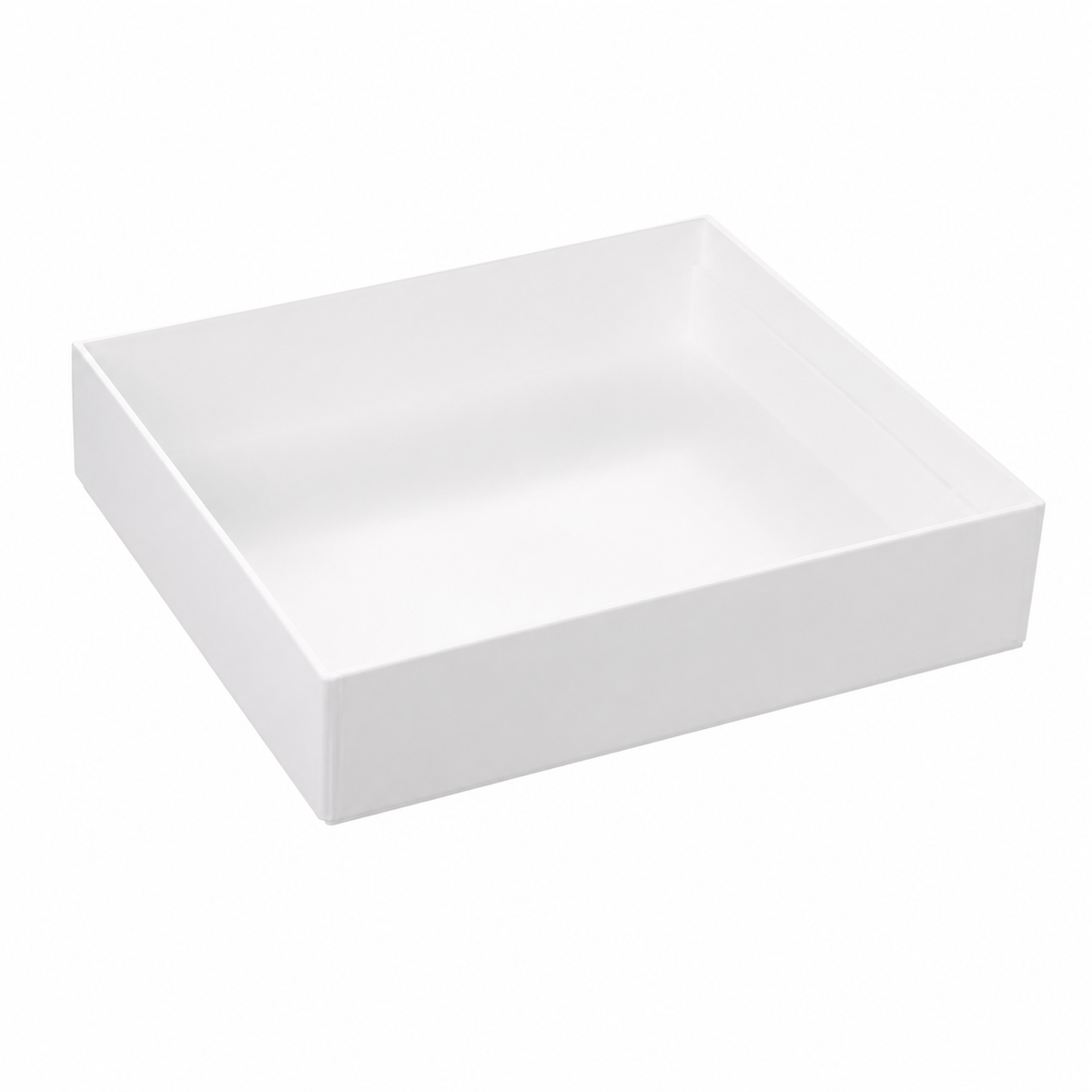 Kitchen drawer organizer, sliding with dividers, plastic, white, large