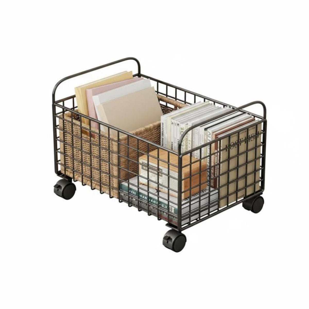 Slim Wheeled Shelving single-unit Large Capacity Slim Rolling Organizer Easy to Install