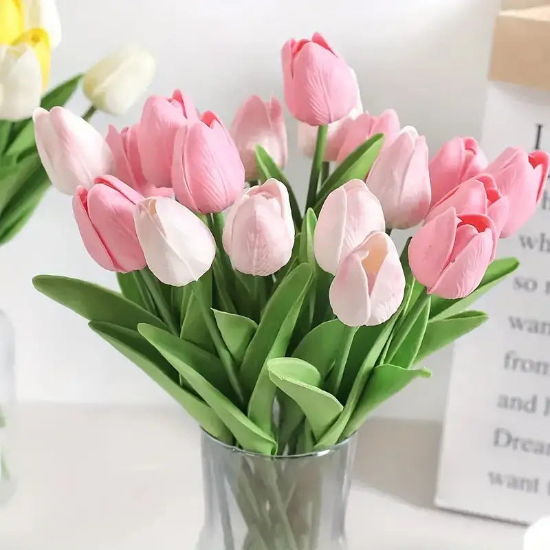 Artificial Tulip Bouquet for Wedding Living Room Decoration (10 pcs)