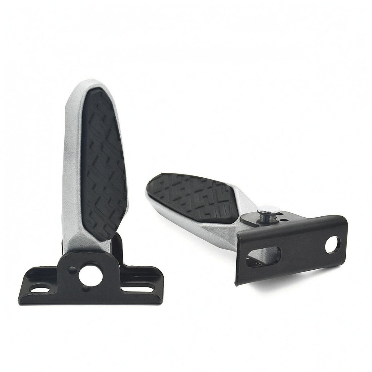 Textured Foldable Electric Bicycle Foot Pegs Angled Pivoting Fold-down Footrests Black Anti-Slip Foot Pedals Easy Install