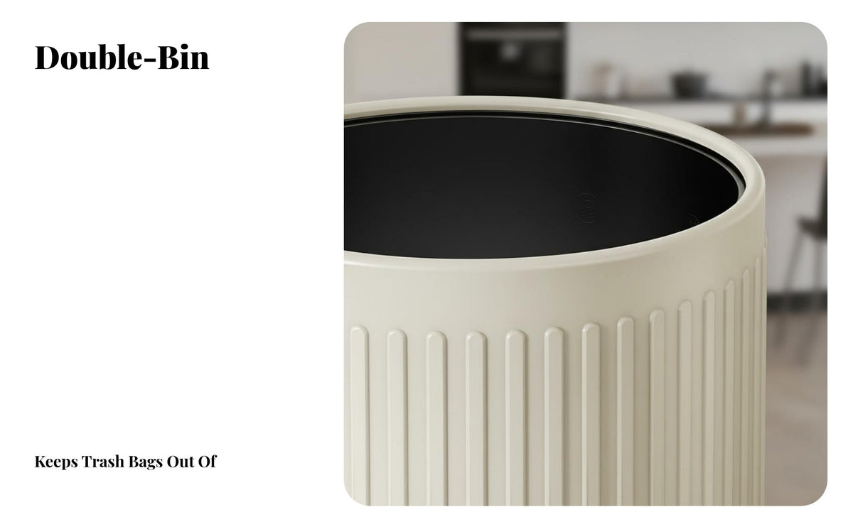 Indoor Garbage Can Large Capacity Modern Minimalist Trash Can Easy to Clean Open Top Waste Bin for Living Room, Kitchen, Restroom