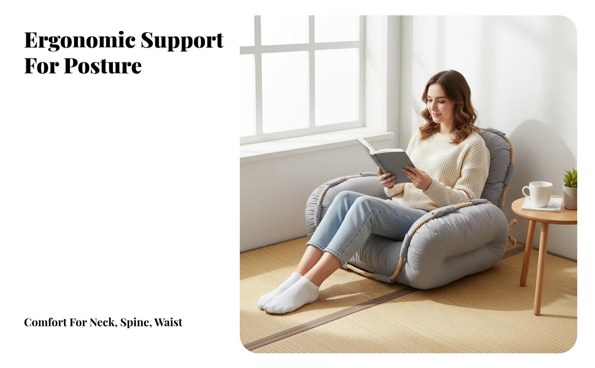 Space-Saving Fold-out Floor Couch Luxurious Cushioning Adjustable Sleeper Loveseat High-Density Foam Filling Sofa Bed No Assembly Required for Apartment Dwellers, Young Adults, Bay Window, Bedroom, Living Room, Playroom