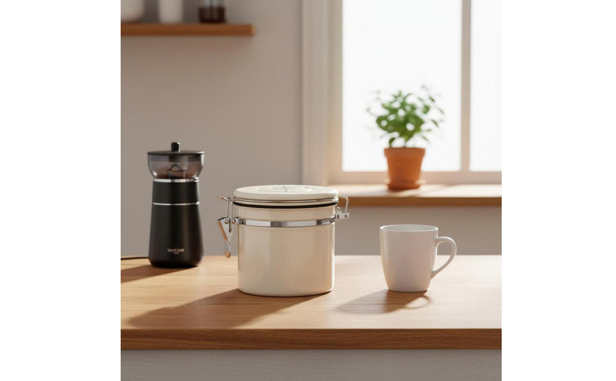 Coffee Bean Canister Vent Airtight Coffee Container with Measuring Spoon Tea Container for Pantry
