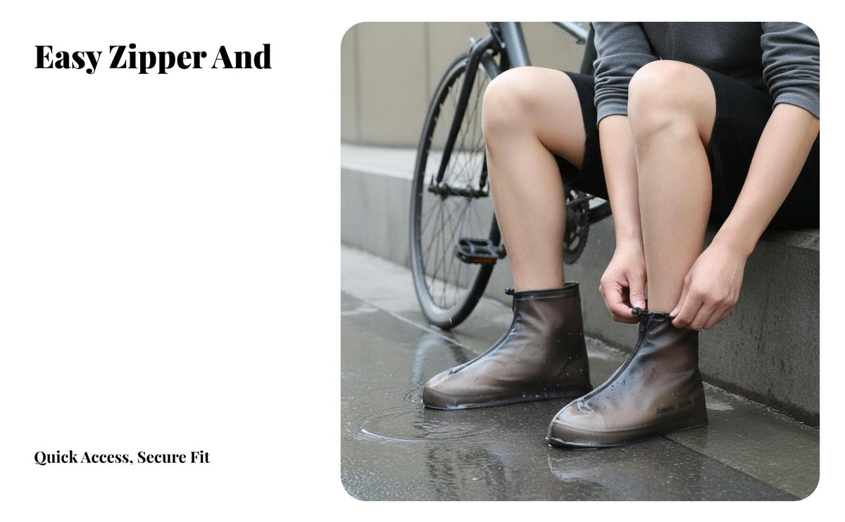 Rain Shoe Covers Wear Resistant Waterproof Overshoes Portable Rain Boot Covers for Cyclists