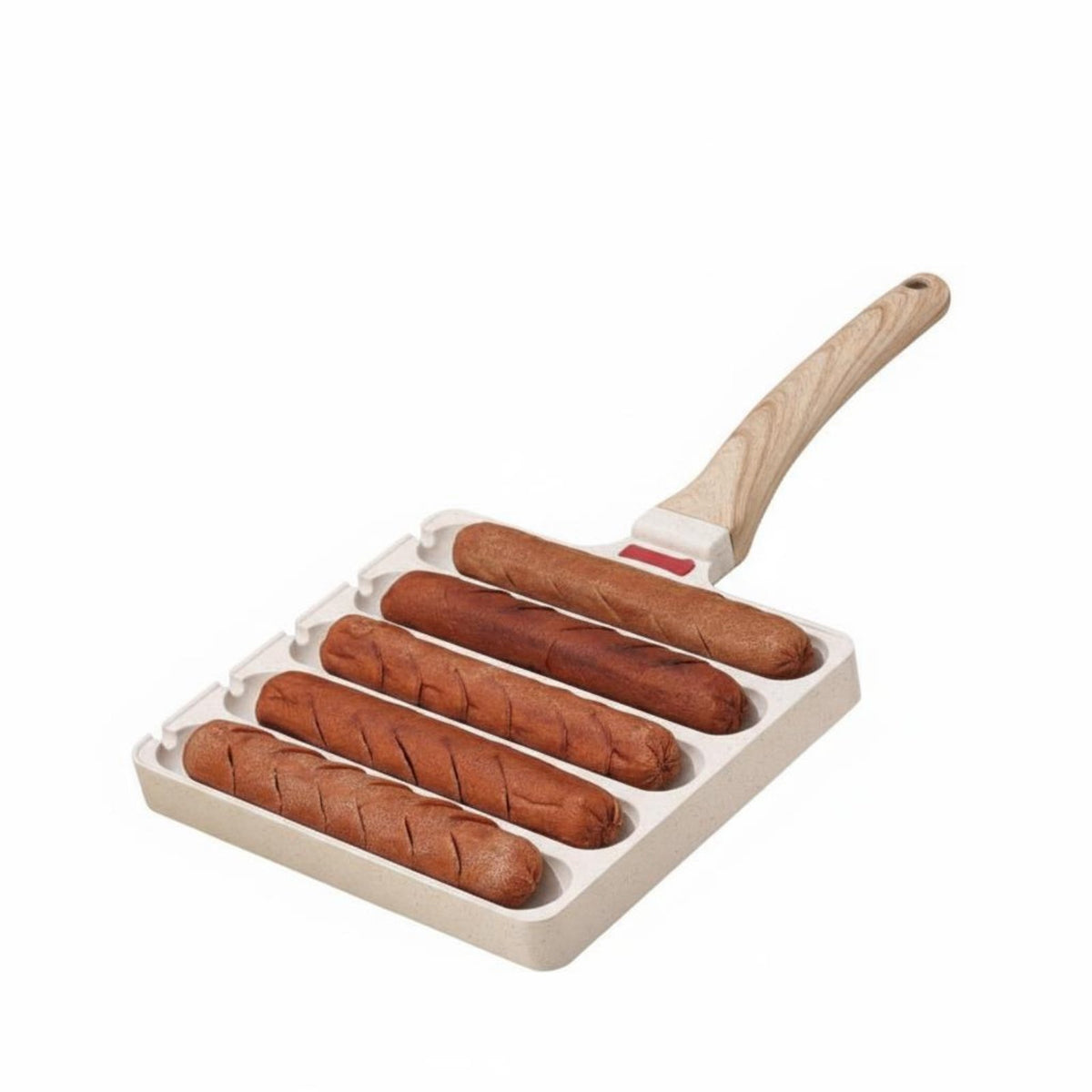 5-Slot Sausage Skillet Portable Multi-Compartment Hot Dog Cookware Simple to Clean Frankfurter Grill Pan for Camping