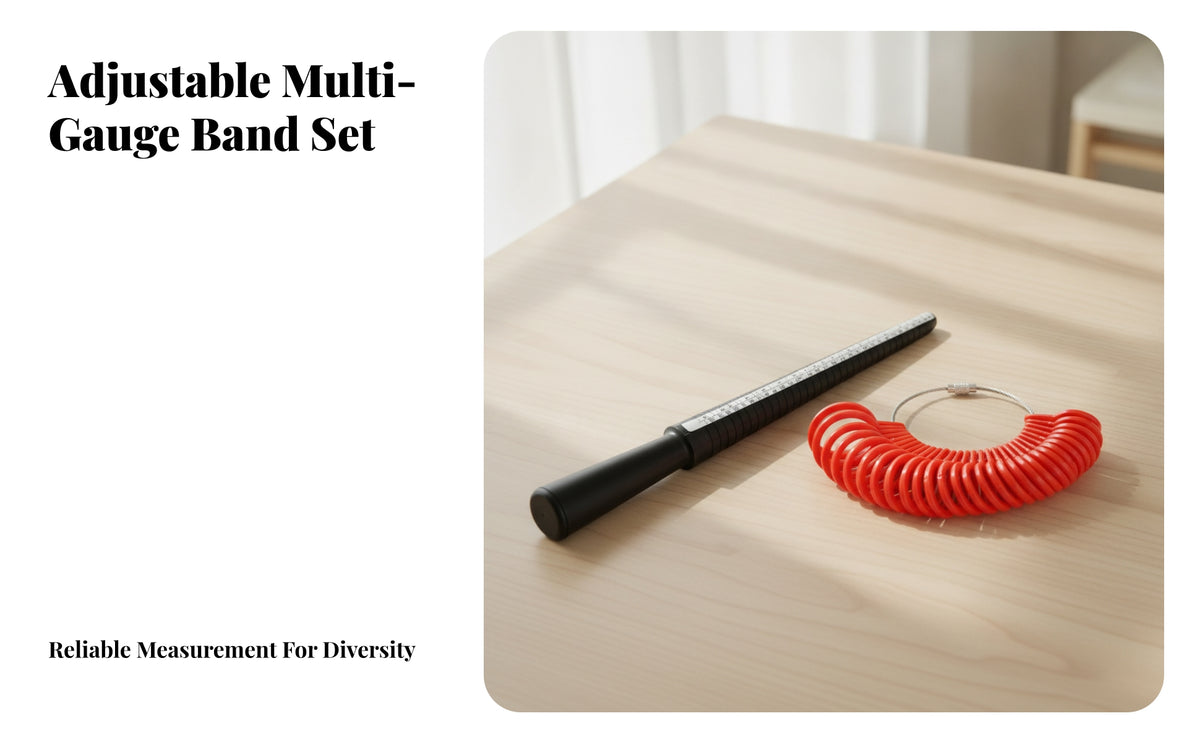Finger Size Measuring Tool | Compact Handheld Design, Full and Half Sizes, finger Size Measuring, for Jewelry Shops