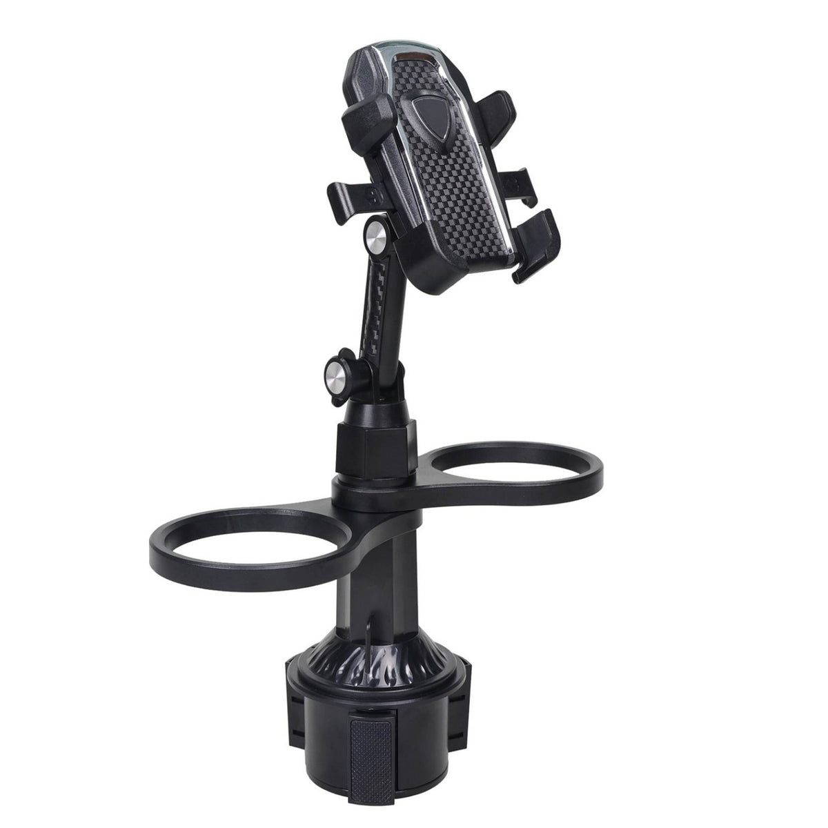Car Cup Holder with Tray Multifunctional Car Cup Holder with Phone Mount Matte Black for Adventure Drivers