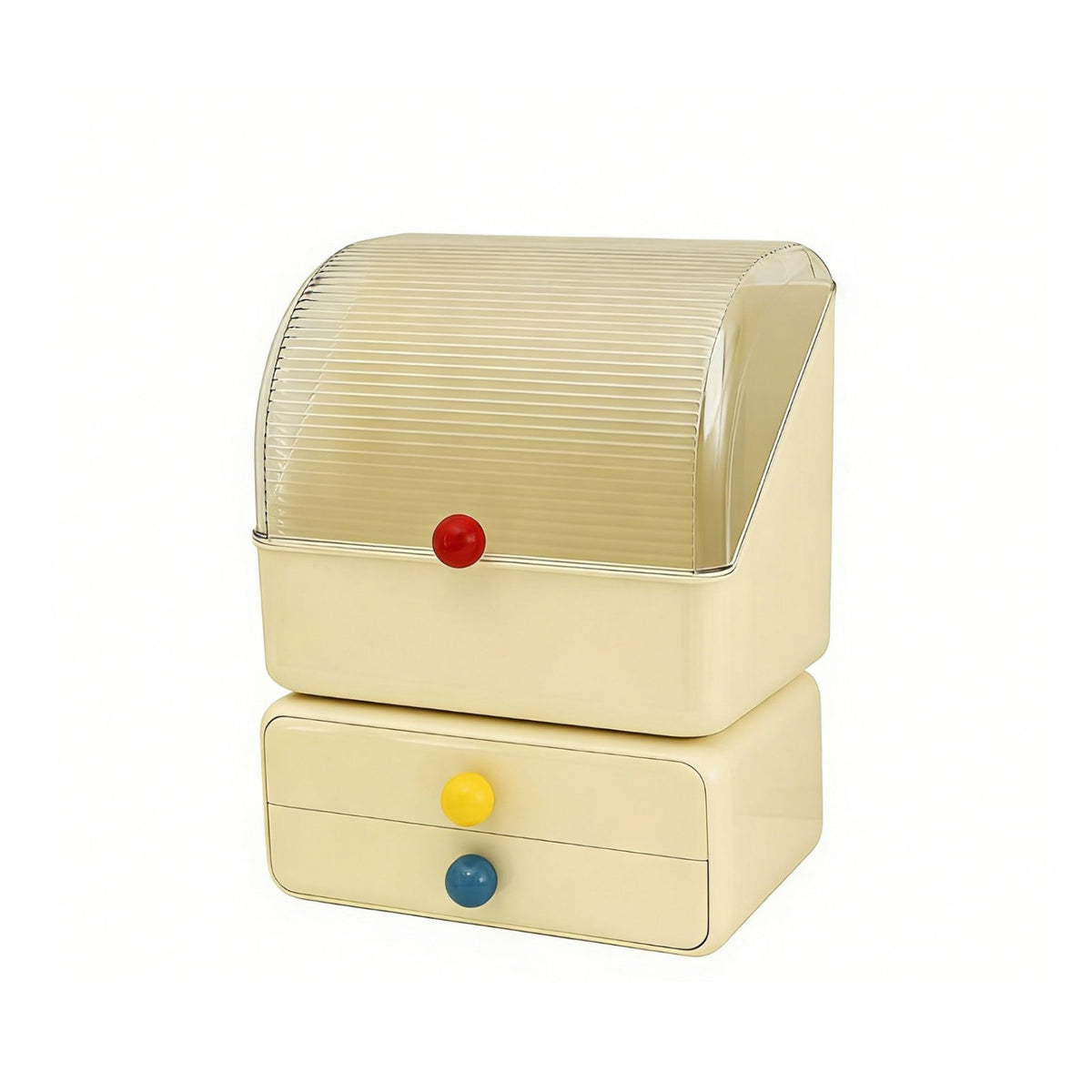 Dustproof Cover Desktop Makeup Storage Box Large Capacity Makeup Organizer with Drawers Stylish Design for Women, Students, Dresser, Bedroom