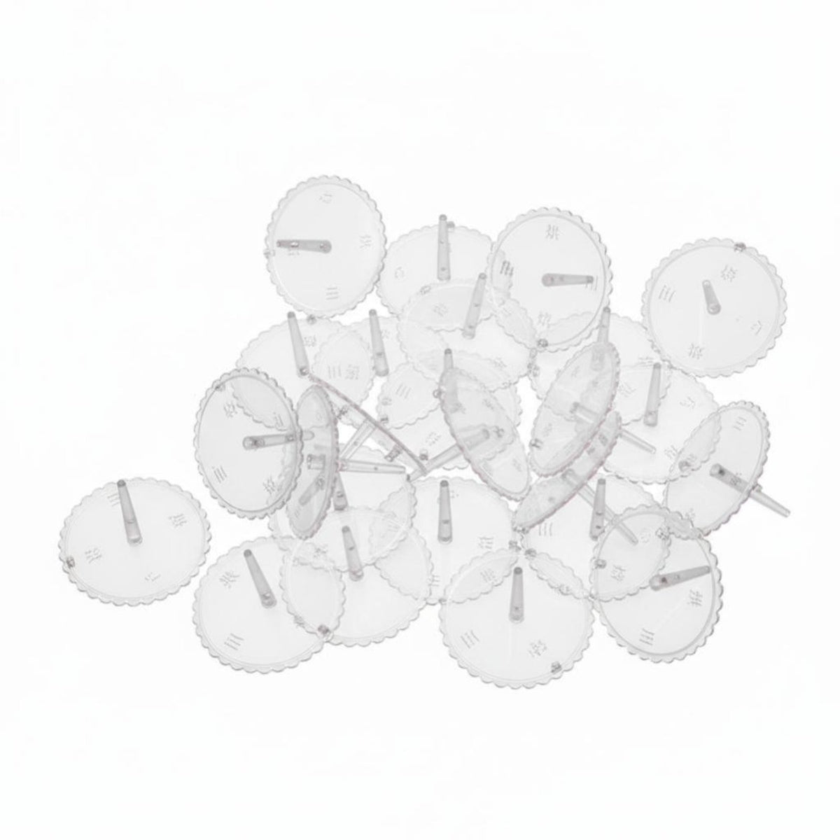 100 Pieces Thickened Transparent Topper Insert Spike Securely Holds Decorations Transparent Cake Spike Secure Hold Figurine Base Easy to Use for Bakers, Bakeries, Bakery, Celebrations