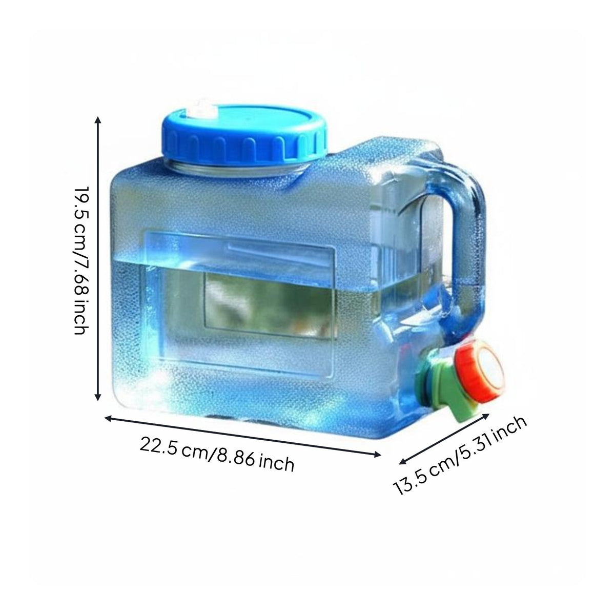 3L Portable Water Container with Spigot Water Dispenser Bucket with Easy to Clean for Campers, Survivalists