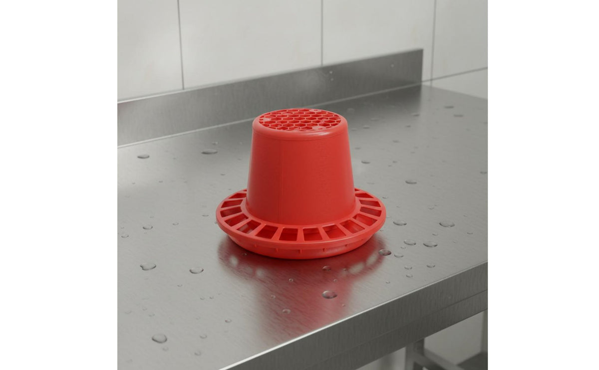 Multi-Hole Fowl Feeder Reduces Waste Anti-Spill Chick Feeder Easy to Clean Fowl Feeding Trough for Hobby Farmers, Hatching Box, Chicken Coop