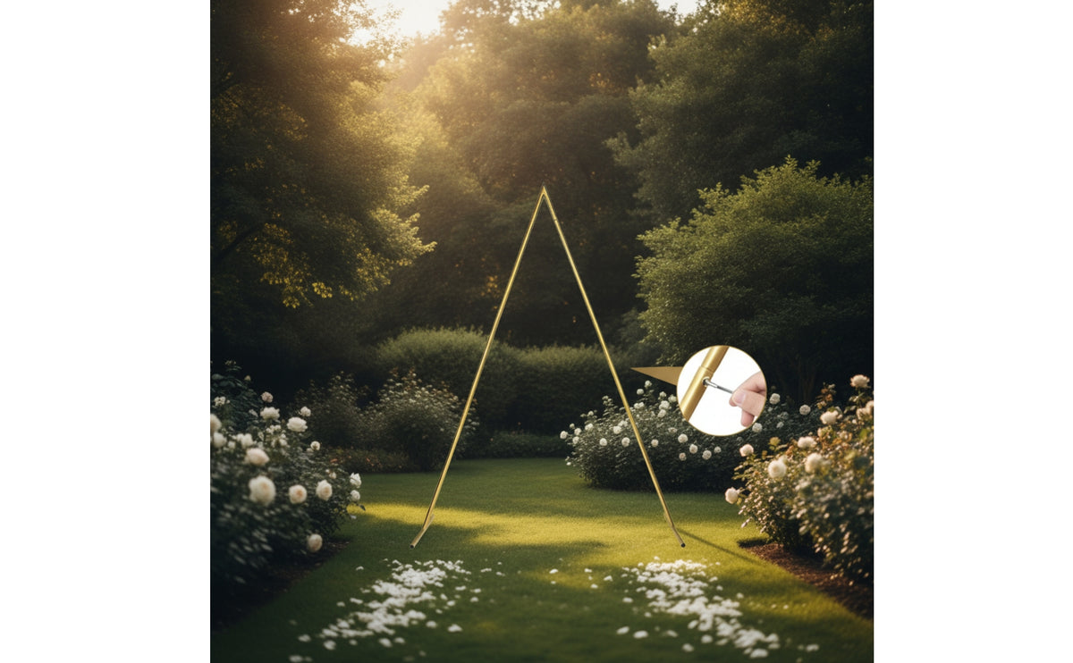 Triangle Arch Triangular Triangle Backdrop Stand Gold Backdrop Arch Stand for Wedding Planners, Event Decorators, Weddings, Ceremonies, Photo Shoots