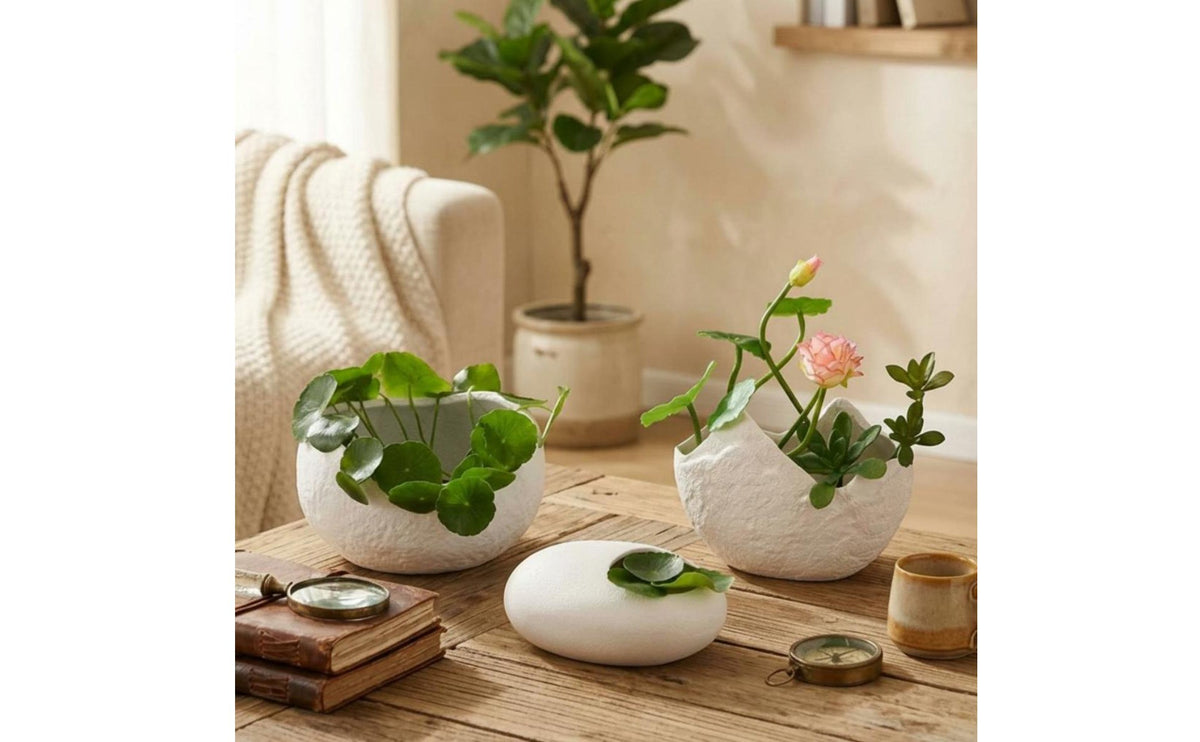 Water-Growing Vase Modern Minimalist Vase Decorative Centerpiece Irregular Ceramic Planter