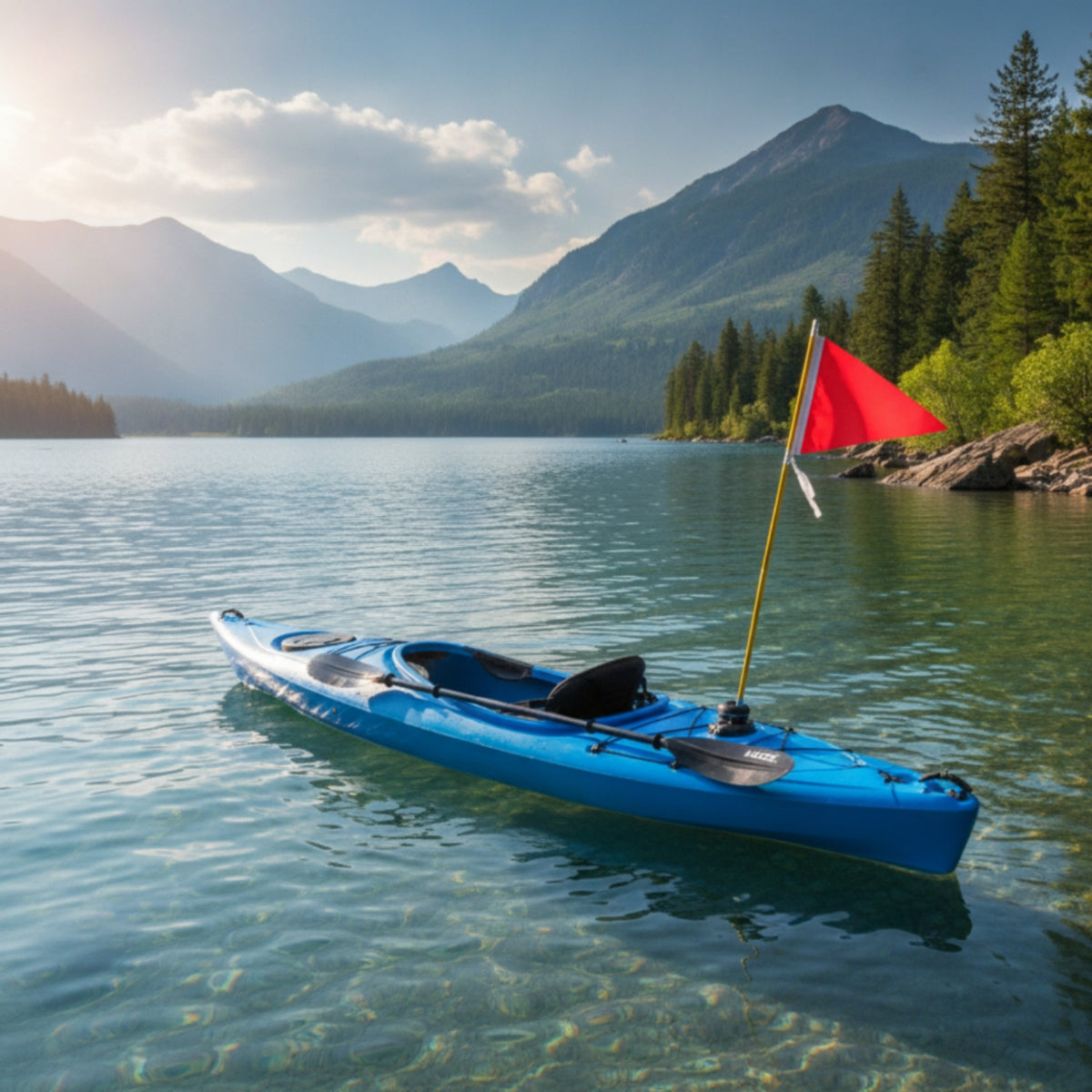 Collapsible Flagpole Kit with Base Lightweight Foldable Flagpole with Flag Sturdy Hardware Stable for Kayakers