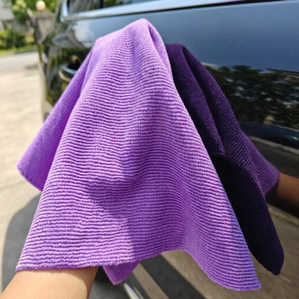 Double Sided Towel Microfibre Cloth, 40cm X 40cm Car Drying Towel for Polishing, 340 GSM Combed Yarn Microfiber Cloths for Detailing