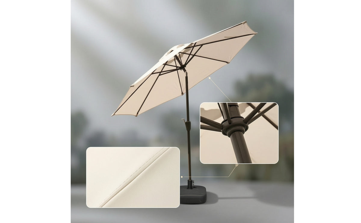 Center-Pole Umbrella Rain-Resistant Umbrella with Crank Handle Large for Guesthouse Owners, Market Vendors, Patio, Courtyard, Beach