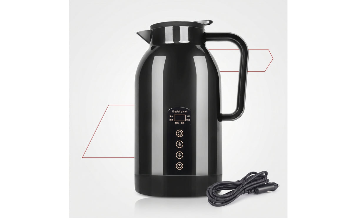 Vehicle Electric Kettle 12V-24V Electric Travel Kettle Temperature Holding Hot for Truckers, Commuters, Road Trips, Truck