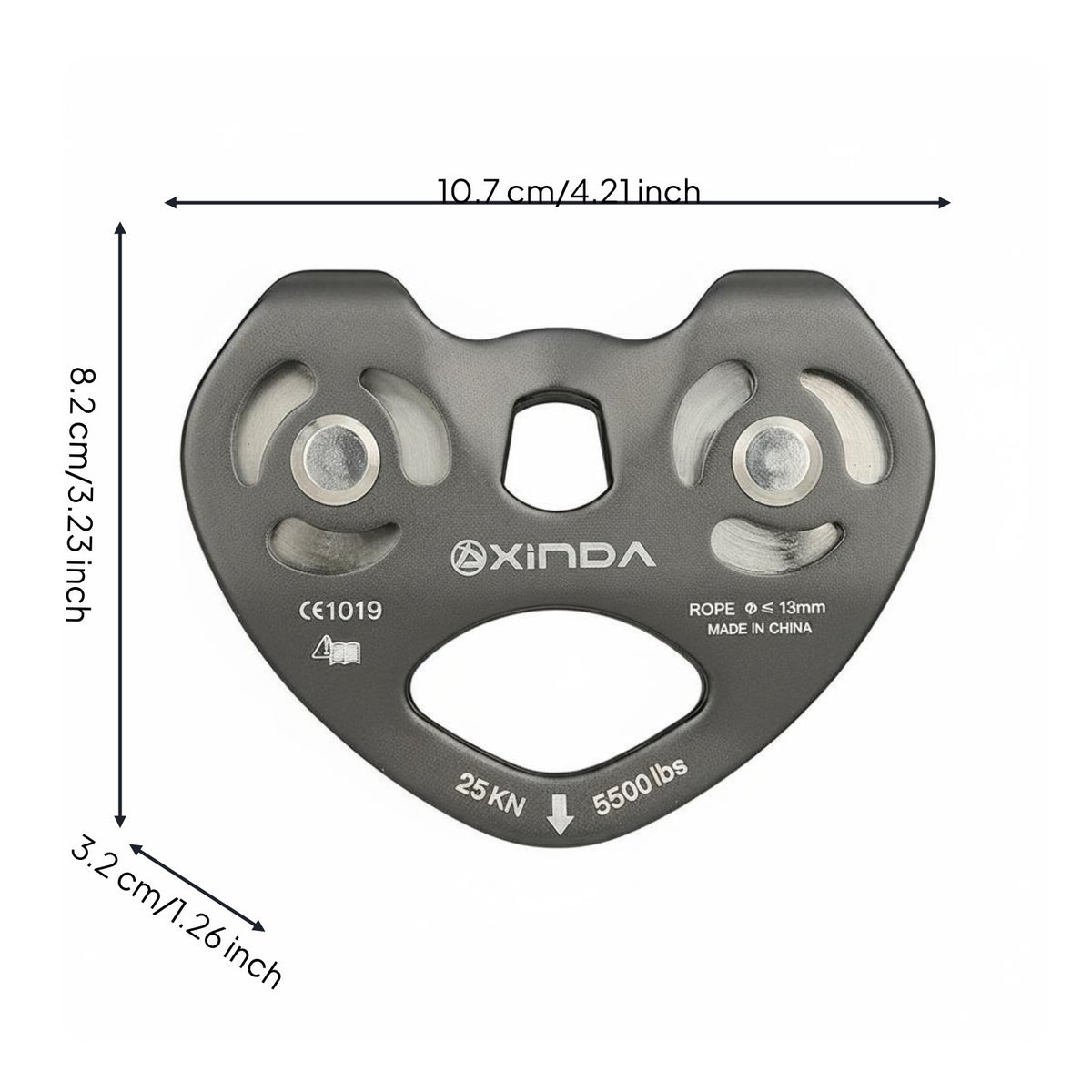 Tandem Line Pulley Smooth Bearing 25 kN Cable Line Trolley for Climbers