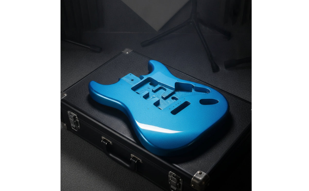 Contoured Guitar Body with Routed Cavities Customizable Instrument Part Ready to Finish for Luthier