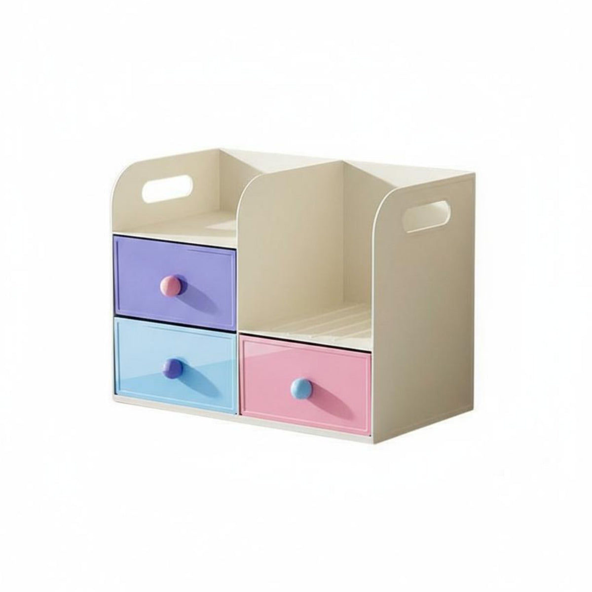Stackable Desk Shelf with Drawer Space-Saving 2-Tier Organizer Stand