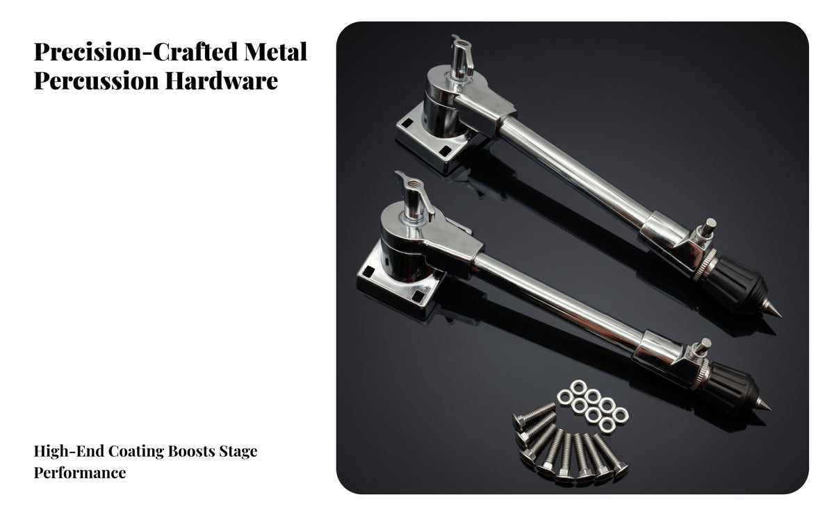 2 Pieces Drum Leg with Mounting Plate | Adjustable Metal Tube, Stable Floor touch, Drum anchor, for Stage,