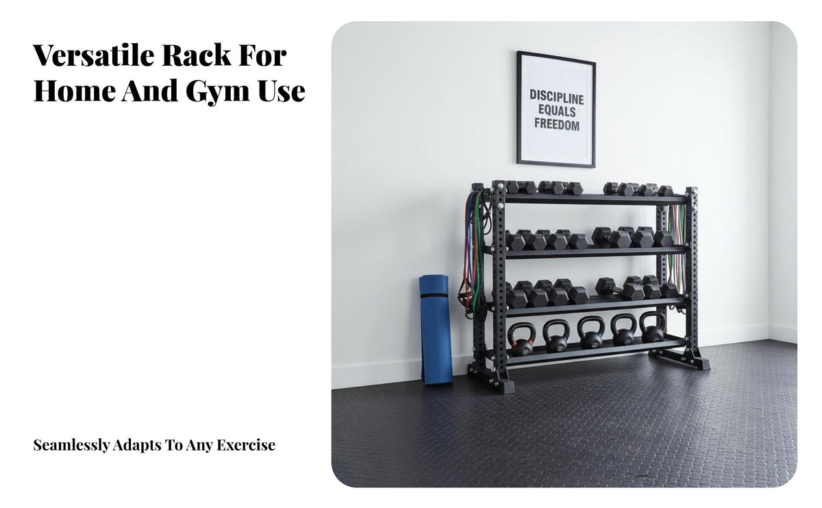 Dumbbell and Kettlebell Storage Rack Space-Saving Design Dumbbell Rack Heavy-Duty Construction Kettlebell Storage Shelf for Fitness Enthusiasts