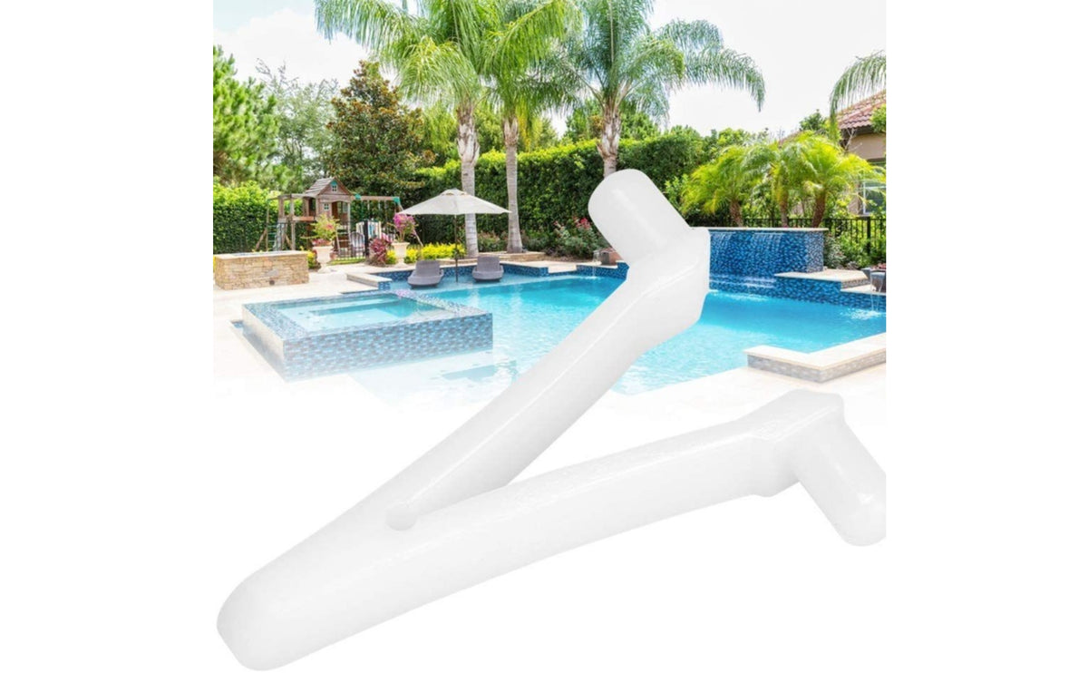 12 Pieces White V-Shaped Pool Clip Smooth Plastic Pool V-Shaped Clip Hooked Ends