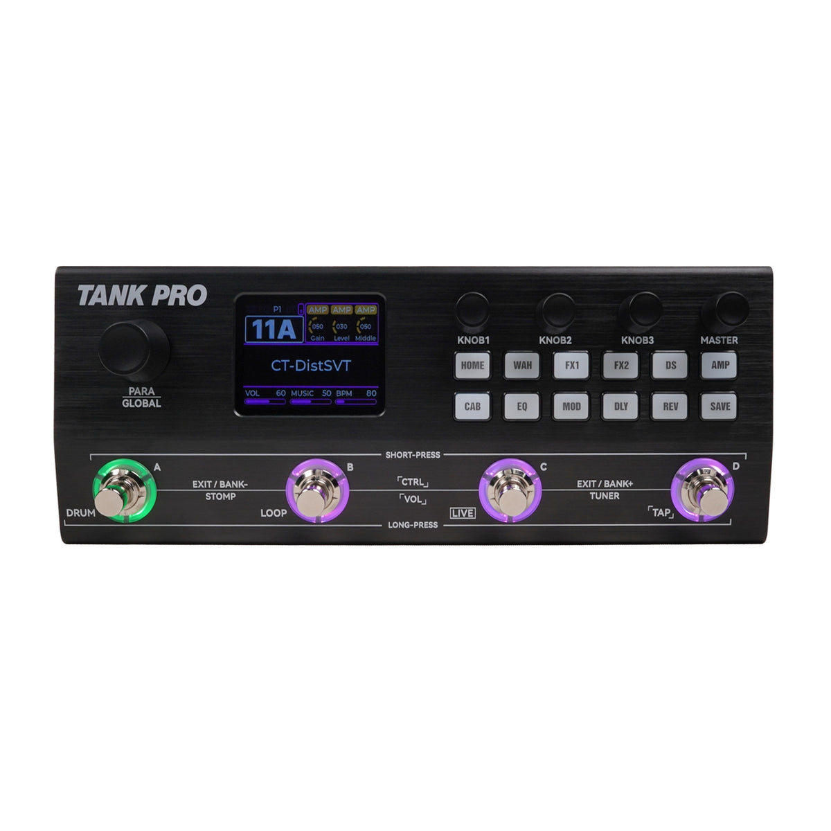 Guitar Multi-Effects Device Amp Modeling Guitar Multi-Effects Pedal Metal for Stage, Rehearsal