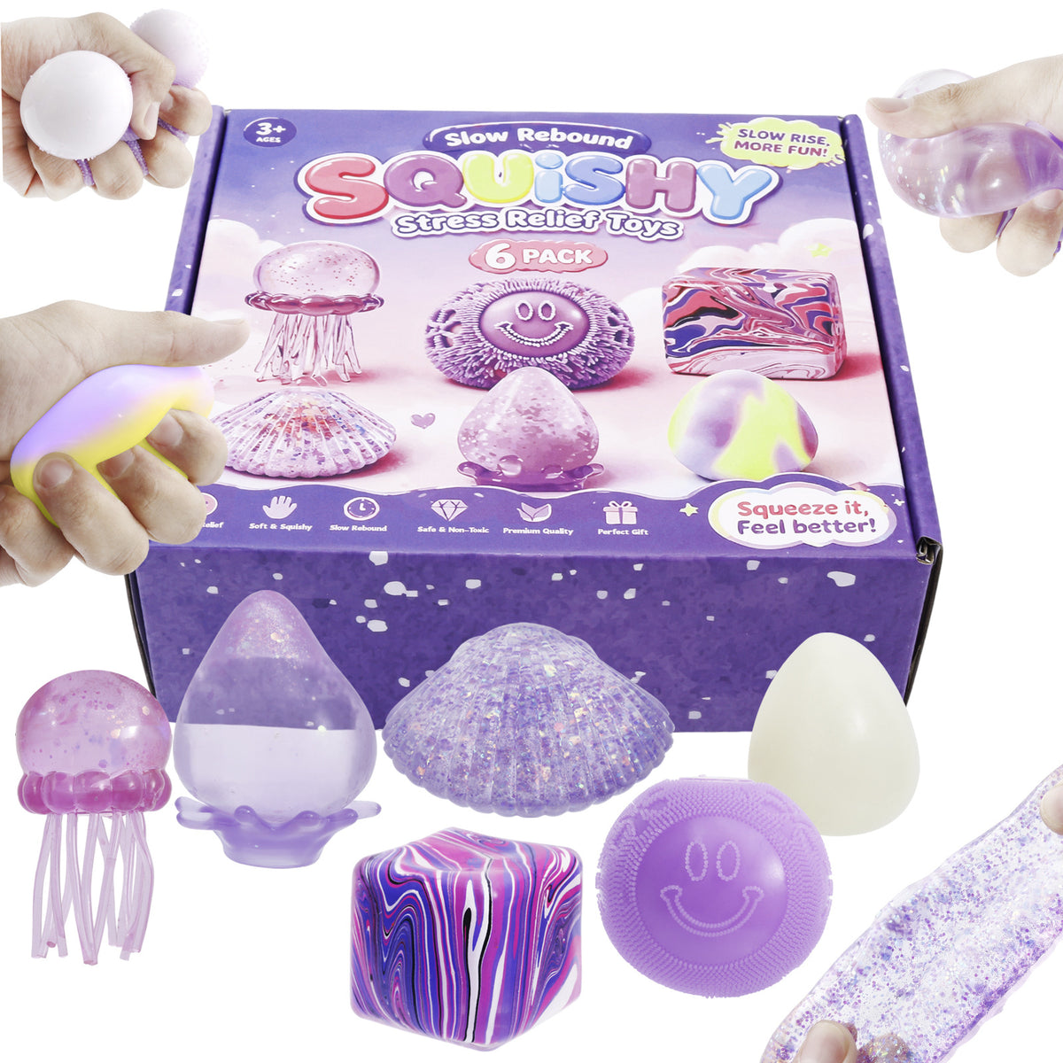 Cute Blind Box Six-Piece Gift Set Squishy Stress Relief Toy