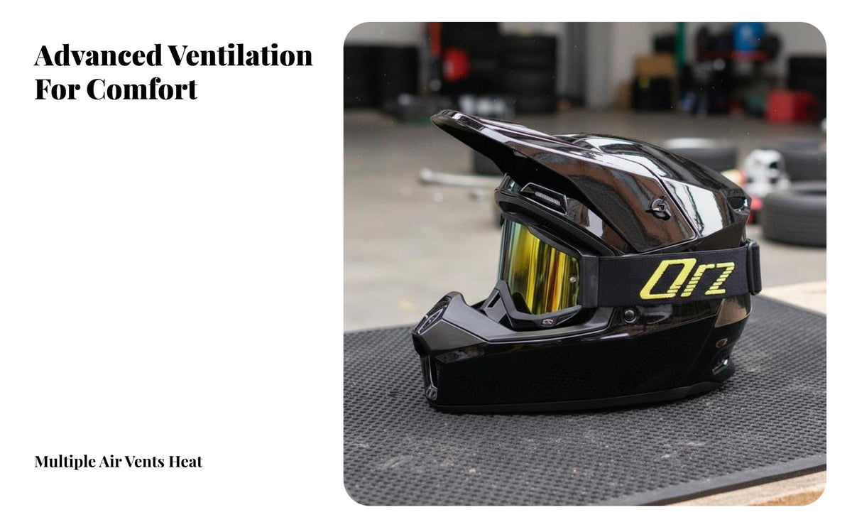 Complete-Coverage Outdoor Helmet Ventilation System Motocross Helmet Sturdy Shell for Mountain Bikers, Motorcycle Riders, Karting