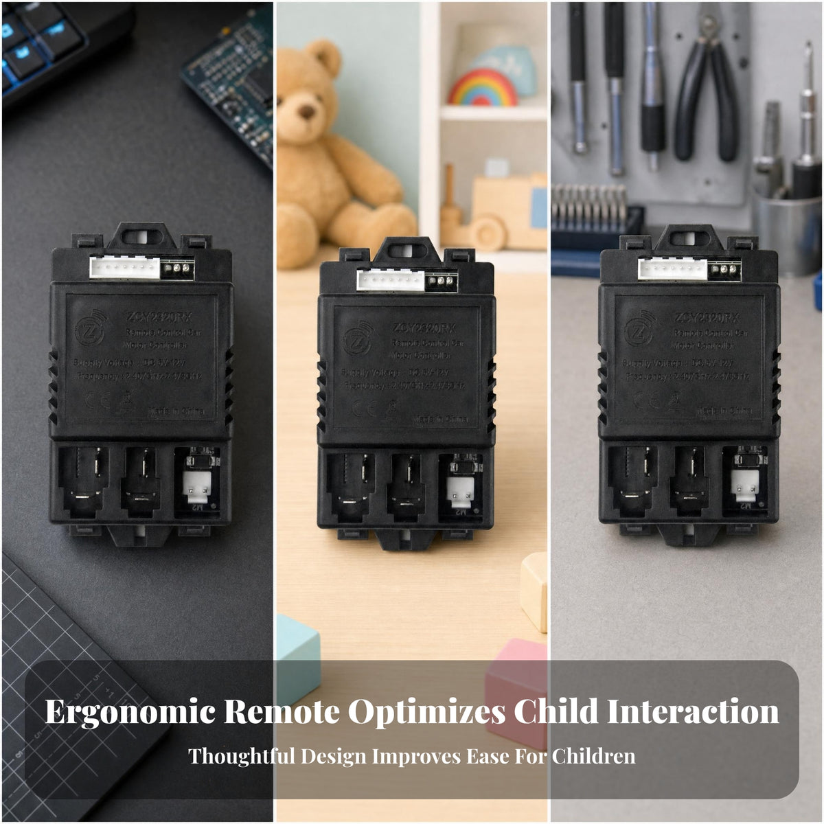 Electric Car Wireless Receiver Socket Ports Toy Car Car Receiver Controller Module Black Plastic Control Box Mounting Tab