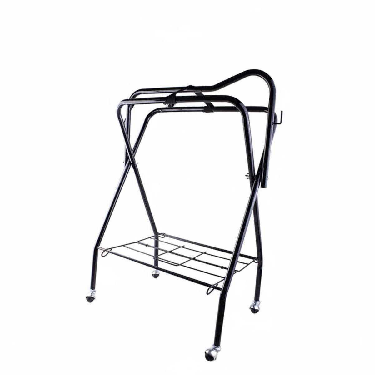 Heavies Duty Saddle Rack Cart Space-Saving Folding Saddle Rack Extra Hooks for Stable