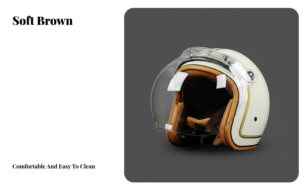 3/4 Open Face Helmet 3C Certified Retro Warm Ear Pads Impact-Absorbing Gear for Men, Women, Cruising, Daily Commute