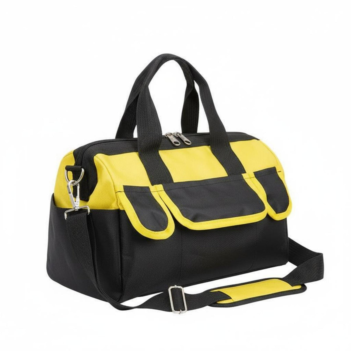 Wear-Resistant Canvas Electrician Bag Adjustable Shoulder Strap Heavy Duty Tool Bag Water Large Capacity Tool Tote for Electricians, Carpenters, Technicians, Job Site, Construction, Home Repair