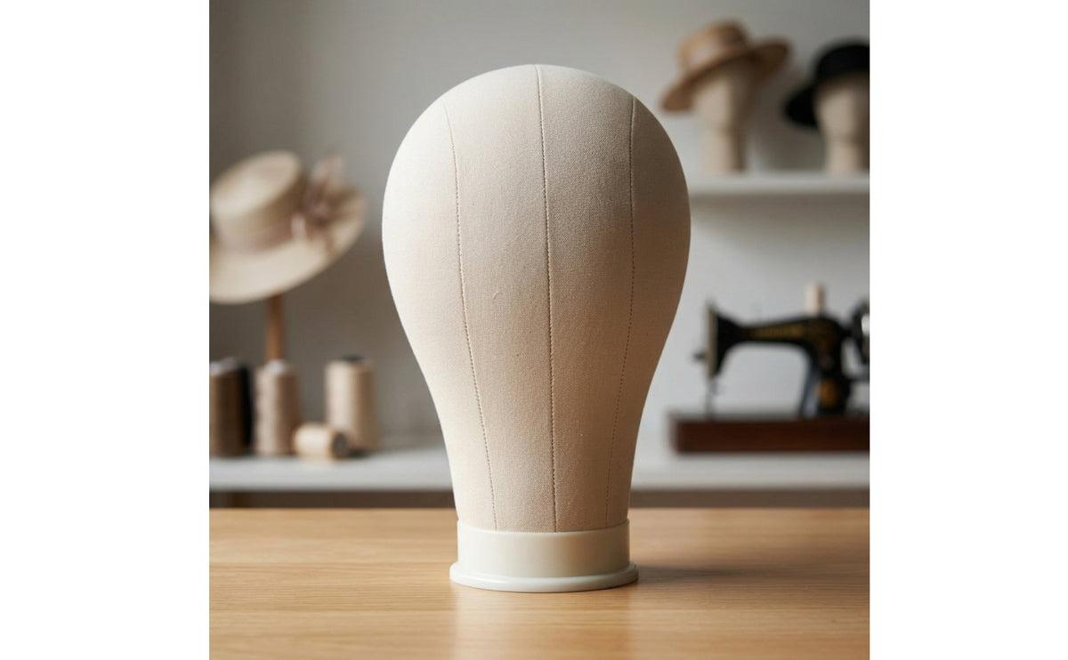 Pinnable Canvas Mannequin Head Flat-Base Canvas Block Head Professional Long-Lasting for Hair Stylists, Cosmetology Students