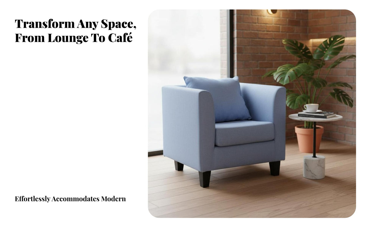 Nordic aesthetic Upholstered Armchair space-saving Footprint Upholstered Tub Chair Padded Armrests Seating Furniture Comfortable Backrest for Apartment Dwellers, Interior Designers, Living Room, Coffee Shop, Boutsideique, Reception Area