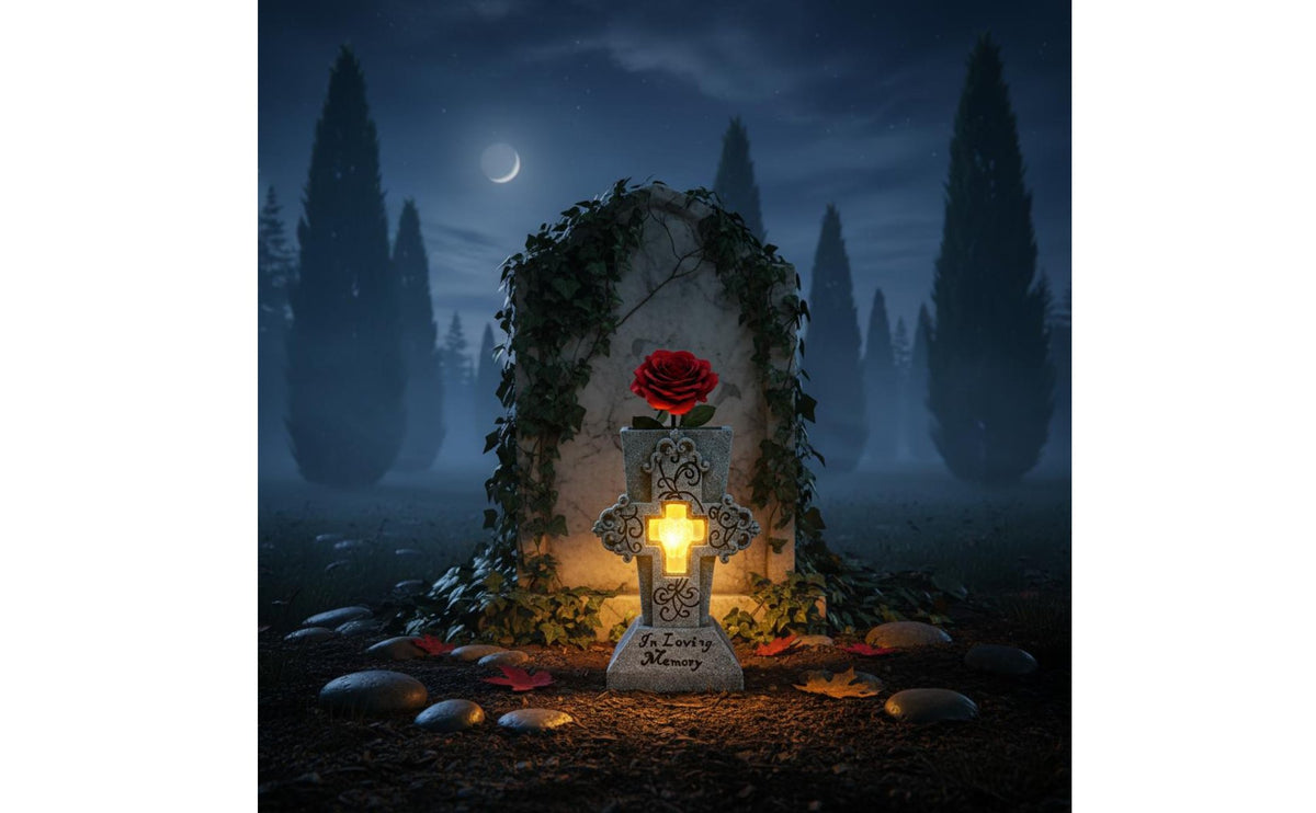 LED Cemetery Vase No Batteries Needed Solar Memorial Vase Night Light