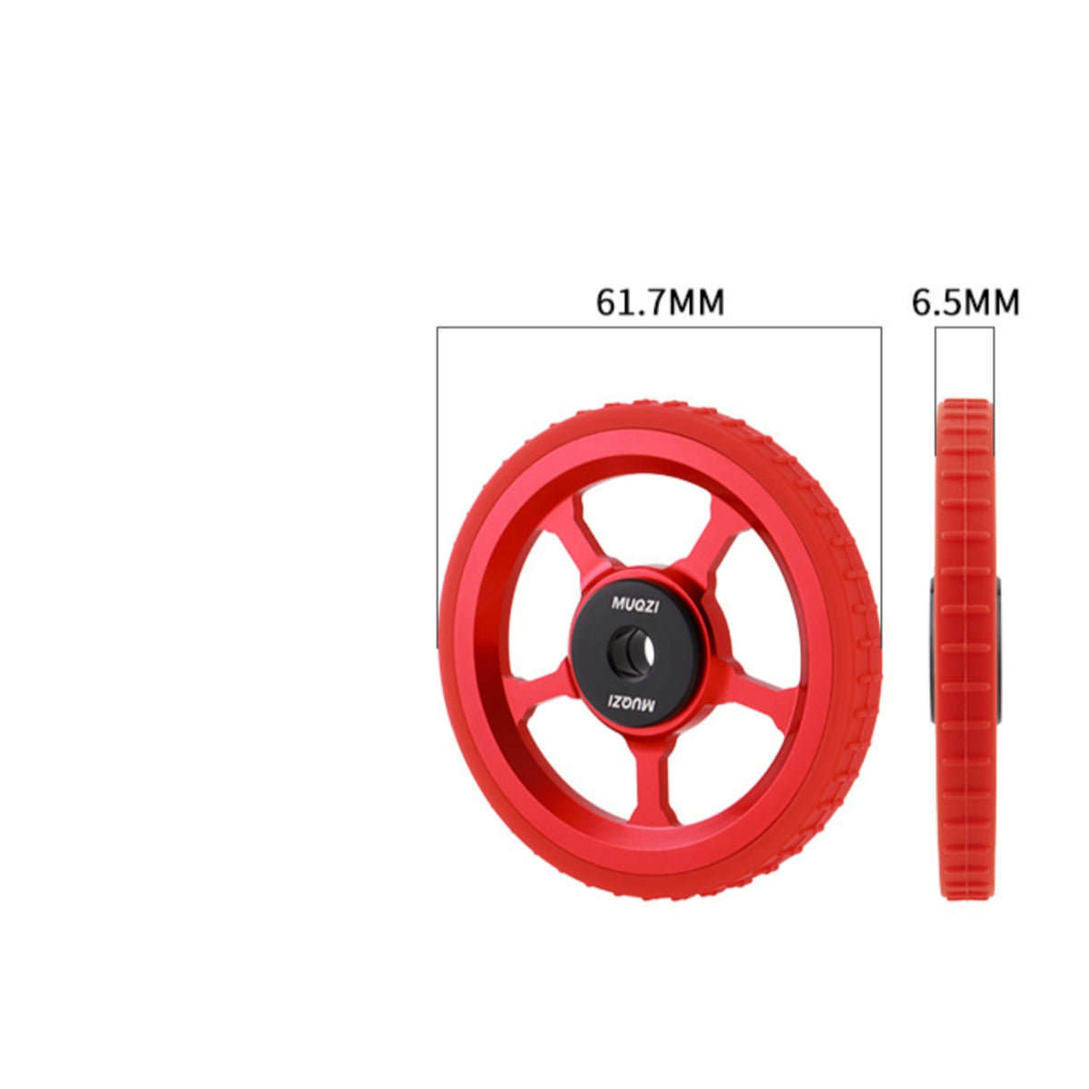 CNC-Cut Folding Bike Easy Wheel with M6 Screw Anodized Folding Cycle Auxiliary Wheel Five-Spoke Easywheel Ribbed for Cyclists, Commuters
