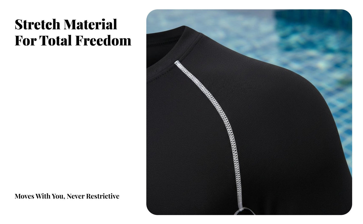Full Body Sun Protection Suit Quick Dry Long Sleeve Aquatic Guard Set 4-Way Stretch Protection Swimsuit for Divers, Adults, Surfing, Snorkeling, Beach