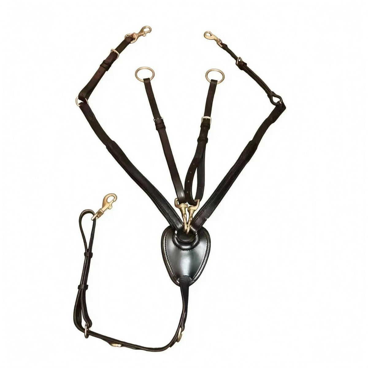Horse Breast Brass-Colored Hardware Leather Breast Equestrian Gear