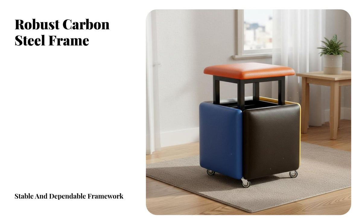 5-in-1 Compact Stacking Seat Versatile Use 5-in-1 Transfor Modernable Ottoman Versatile Space-Saving Seating for Families, Residents, Living Room