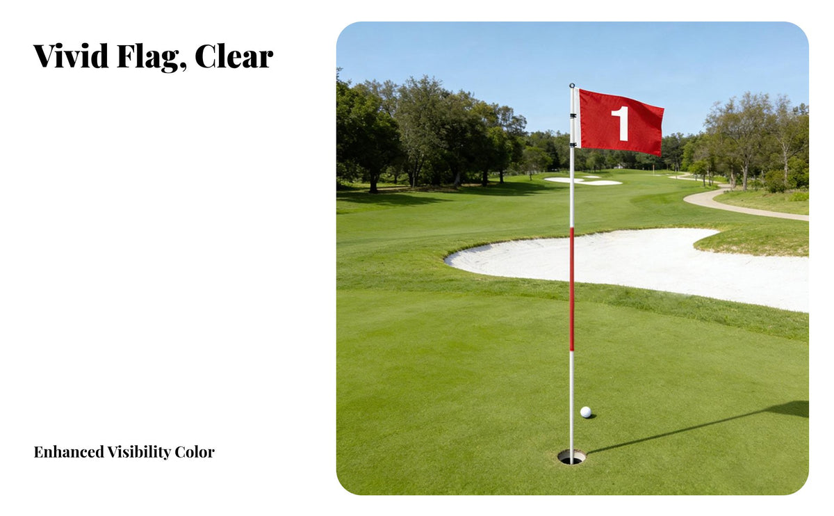 Golf Flagstick Set Practice Tool 3-Section Golf Pin Easy Assembly Putting Pin Flag for Beginners, Kids, Backyard