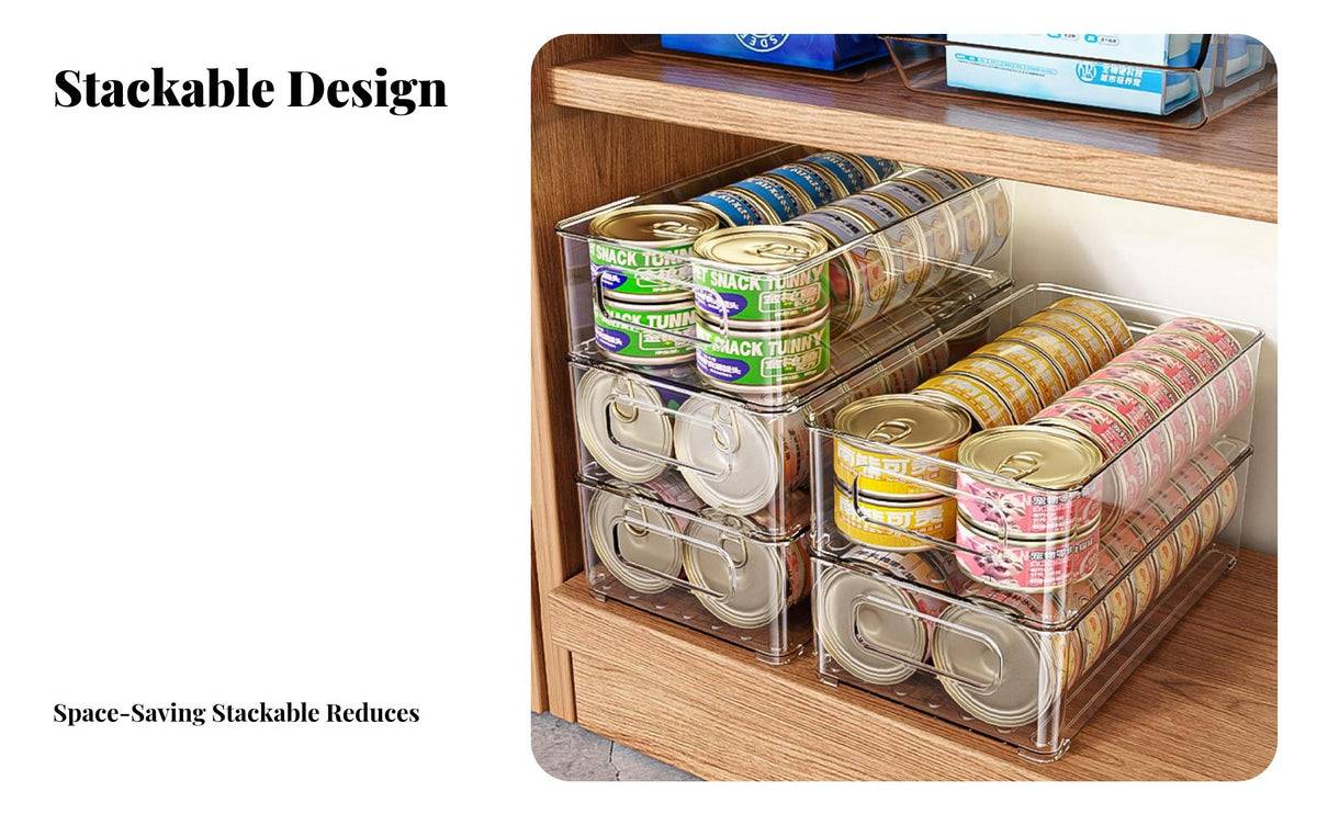 Large Capacity Stackable accessiblefrontFront container Space-Saving accessiblefrontFront Stackable container Easy retrieval Pet Supply Container adaptable for feline Owners, Home Organizers, Parents, Desktop, Kitchen, Pantry, Bathroom