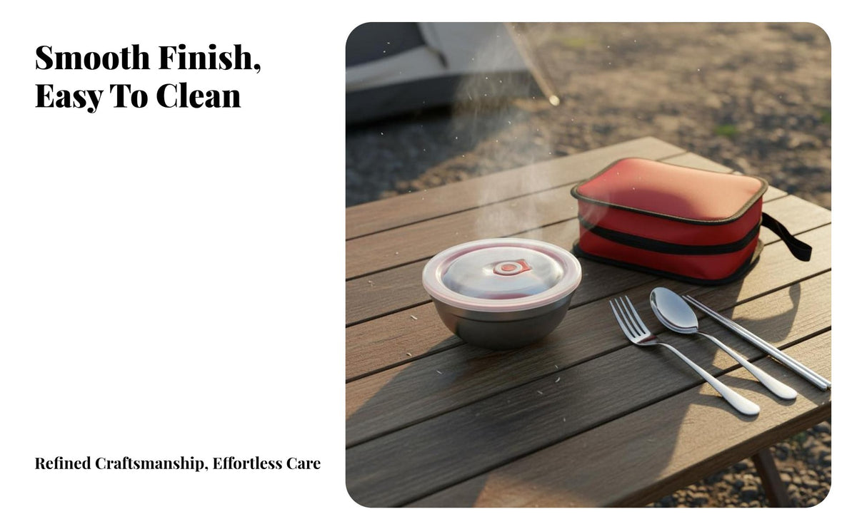 Stainless Steel Bowl and Chopstick Kit Portable Utensil Set Lightweight Portable Cutlery Set with Case for Commuters, Children, Picnic, School