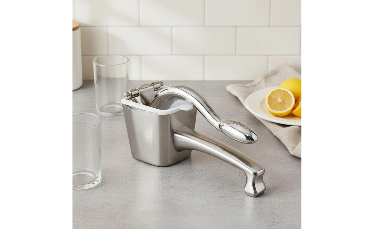 Rustproof Stainless Steel Lemon Juicer Rust Resistant Pomegranate Juice Press Easy to Press Handheld Orange Press Additional Filter Bags for Home, Restaurant