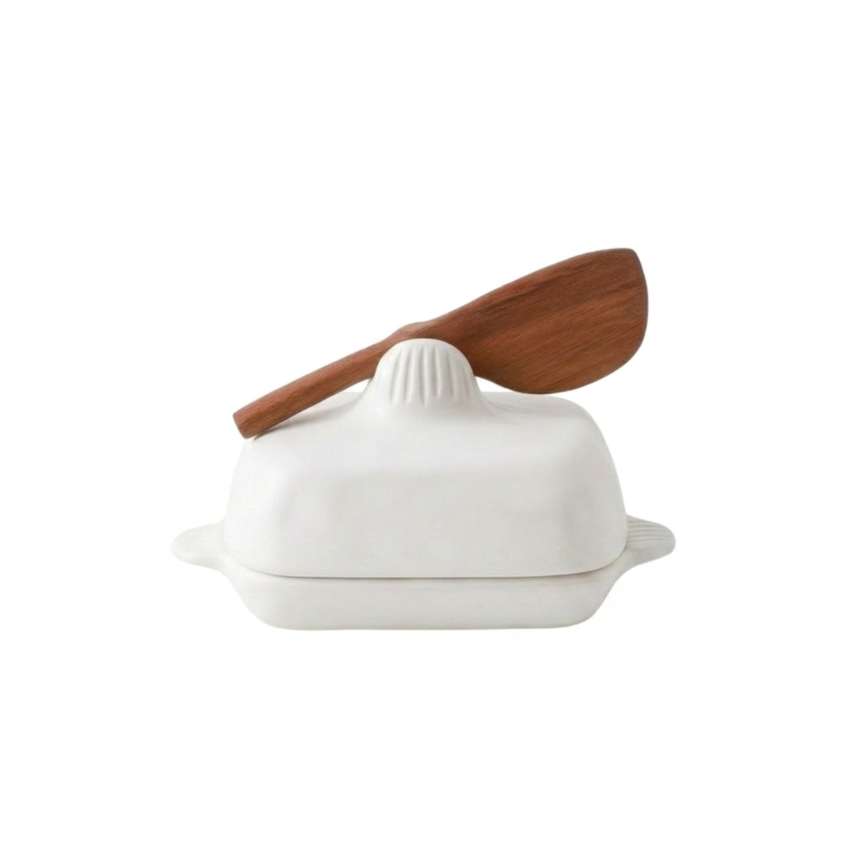 Ceramic Butter Dish with Lid Elegant Tableware Artisanal for Breakfast Table
