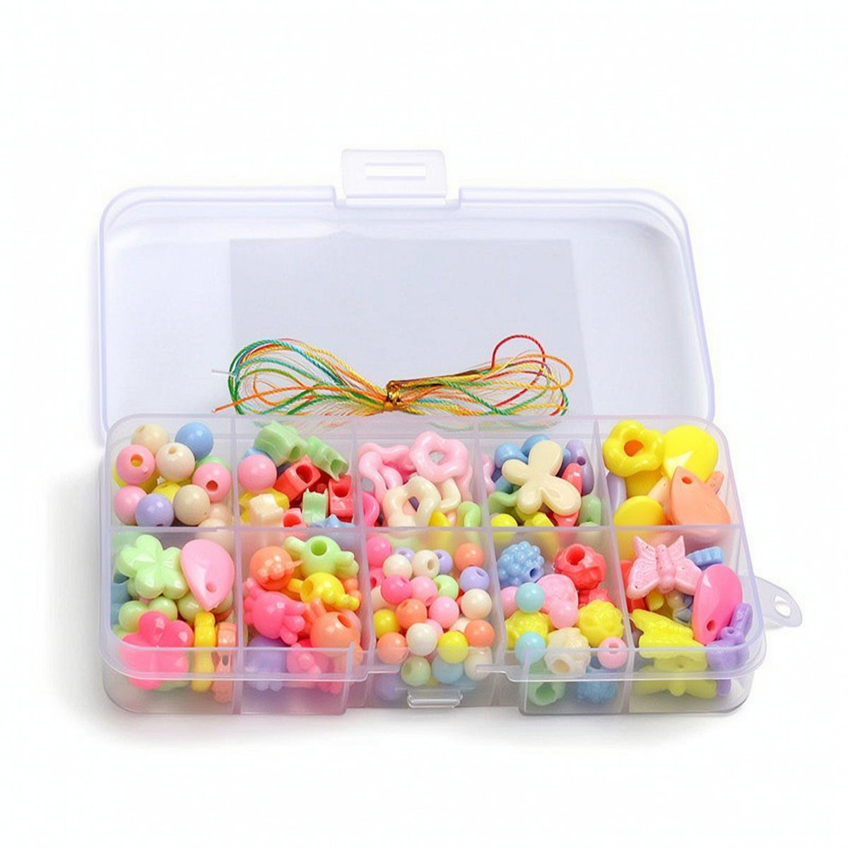 Colorful Bead Kit with Case Acrylic Jewelry Making Kit with Beads Elastic DIY Bead Set Allcomplete for Classrooms