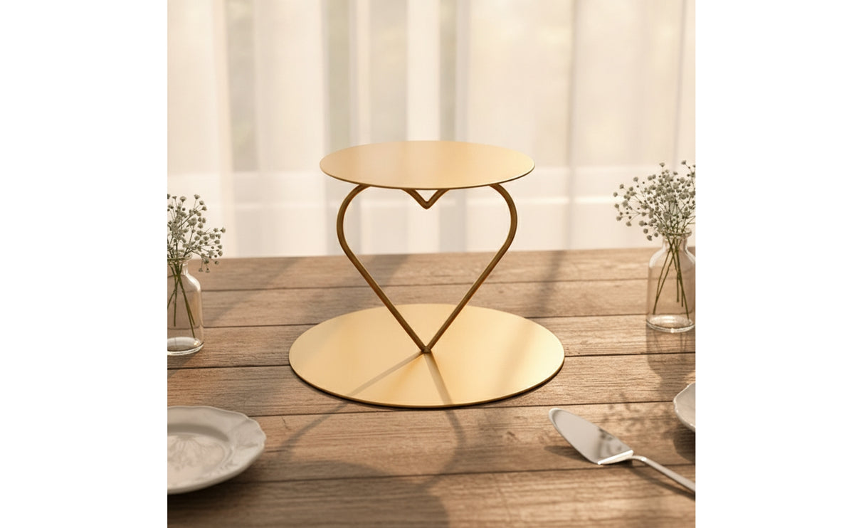 Cake Stand with Heart Frame Reusable Two-Tier Dessert Display Stand Elegant